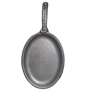 Vintage | Wilton RWP | Pewter Oval Griddle Pan‎ Rope Handle Textured Bottom